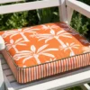 Cuscino materasso idrorepellente 40x40 cm palme arancio