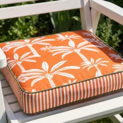 Cuscino materasso idrorepellente 40x40 cm palme arancio