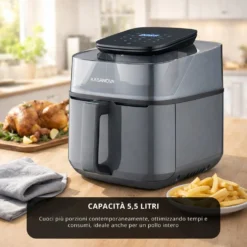 Friggitrice ad aria digitale 5,5 L con essiccatore