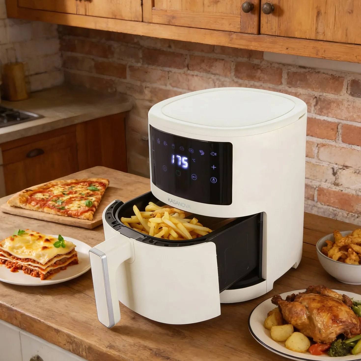 Friggitrice ad aria digitale 3,5 L 1500 W crema