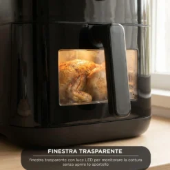 Friggitrice ad aria 6 L nera 1450 W