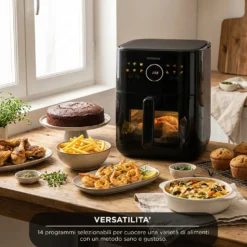 Friggitrice ad aria 6 L nera 1450 W
