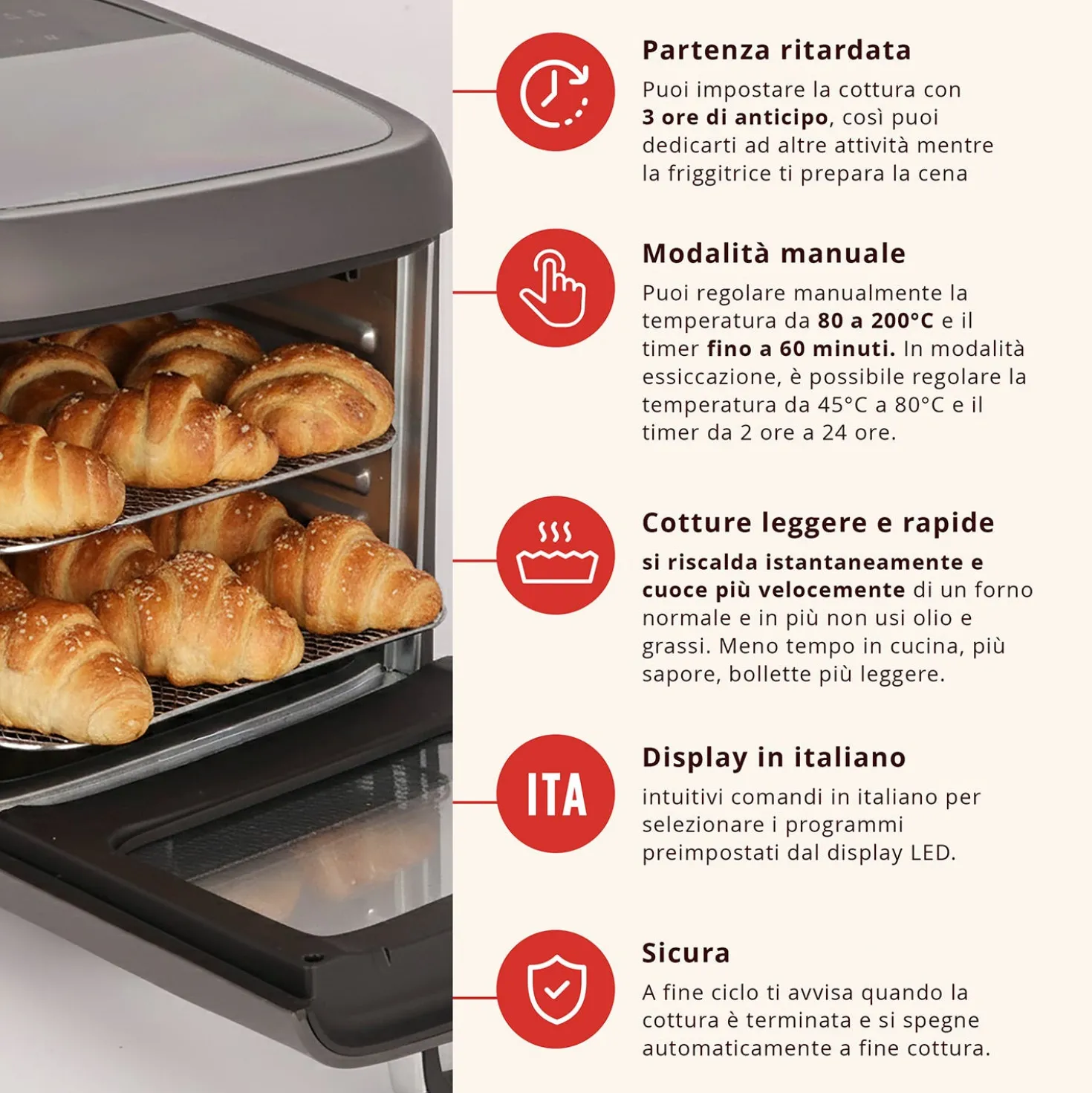 Friggitrice ad aria XXL 12 L 1800 W Fatto in casa da Benedetta
