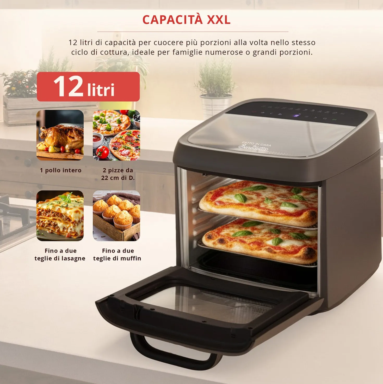 Friggitrice ad aria XXL 12 L 1800 W Fatto in casa da Benedetta