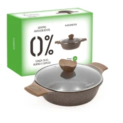 0% grassi tegame 24 cm, con coperchio