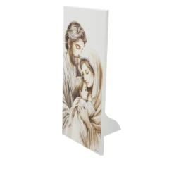 Icona Sacra famiglia 16x32 cm legno e argento Miro Silver