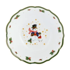 Insalatiera di Natale 23x7,5cm bordo verde