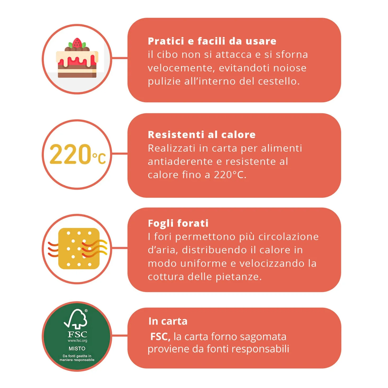 Kit 120 fogli carta forno forati per friggitrice ad aria Fatto in casa da Benedetta