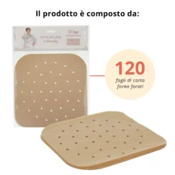 Kit 120 fogli carta forno forati per friggitrice ad aria Fatto in casa da Benedetta