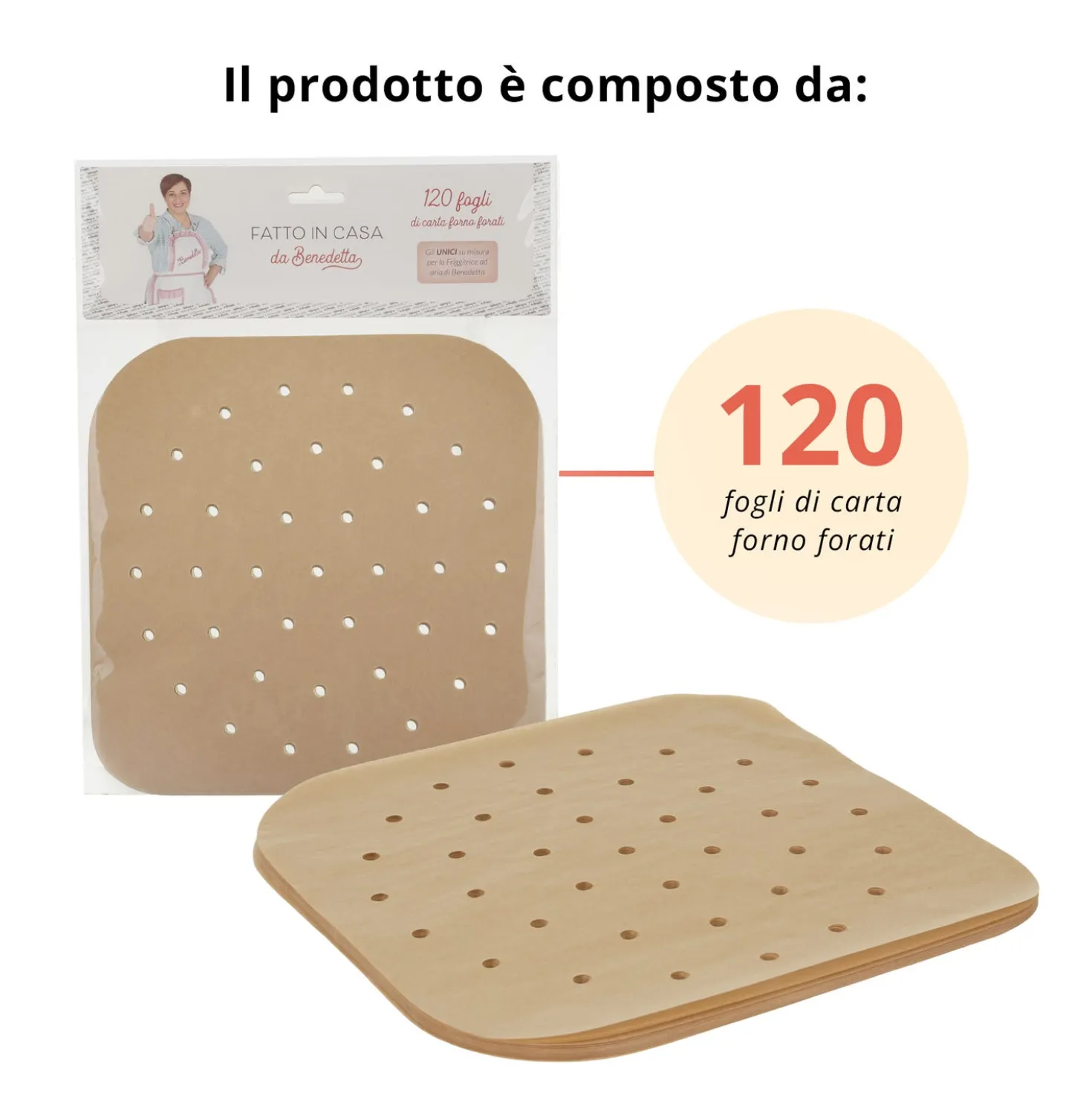 Kit 120 fogli carta forno forati per friggitrice ad aria Fatto in casa da Benedetta