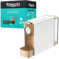 Kit Macchina caffè bianca e 100 capsule Classica Toraldo