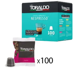 Kit Macchina caffè grigia e 100 capsule Classica Toraldo