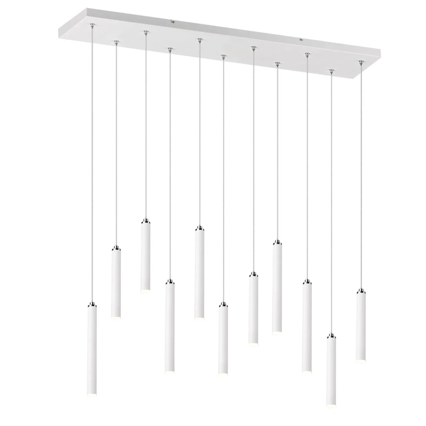 Lampada a sospensione 11 luci bianca Tubular Trio