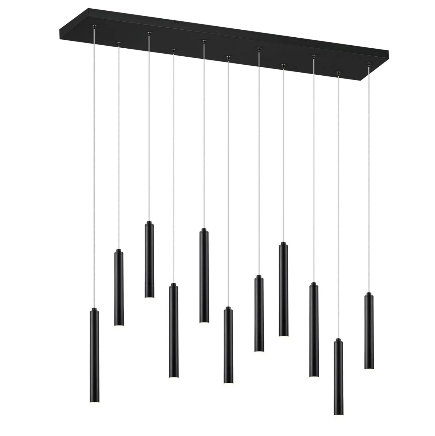 Lampada a sospensione 11 luci nera Tubular Trio