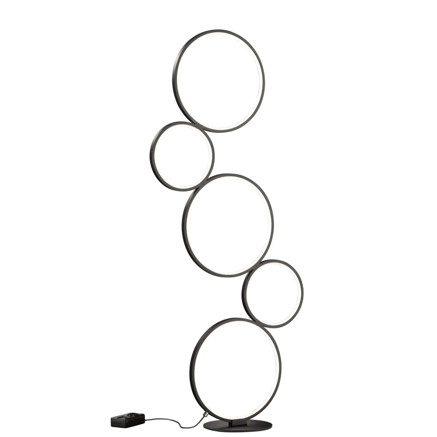 Lampada da terra 5 LED Rondo nero Trio