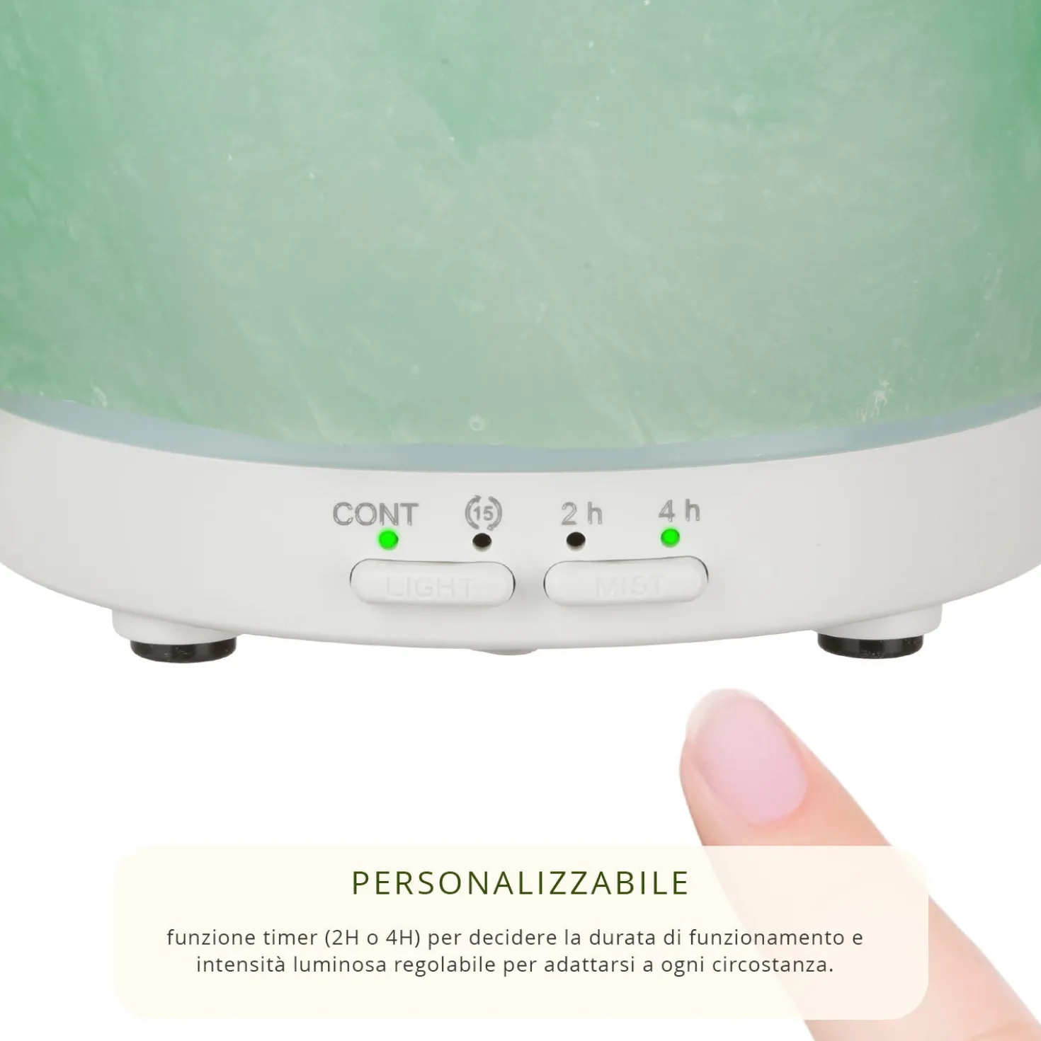 Lampada di sale diffusore elettrico verde