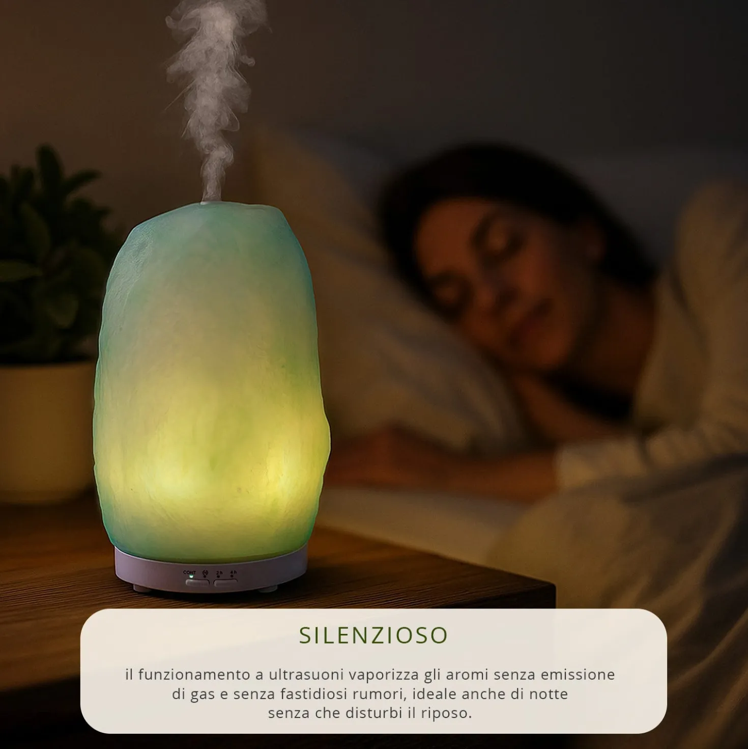 Lampada di sale diffusore elettrico verde