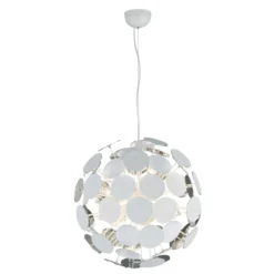 Lampadario bianco e argento Discalgo Trio