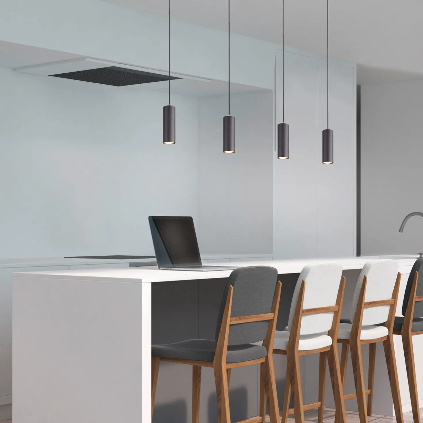 Lampadario nero Marley Trio