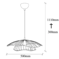Lampadario oro metallo 50x14 cm nero