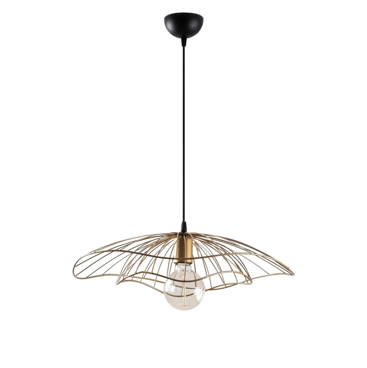 Lampadario oro metallo 50x14 cm nero