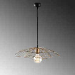 Lampadario oro metallo 50x14 cm nero