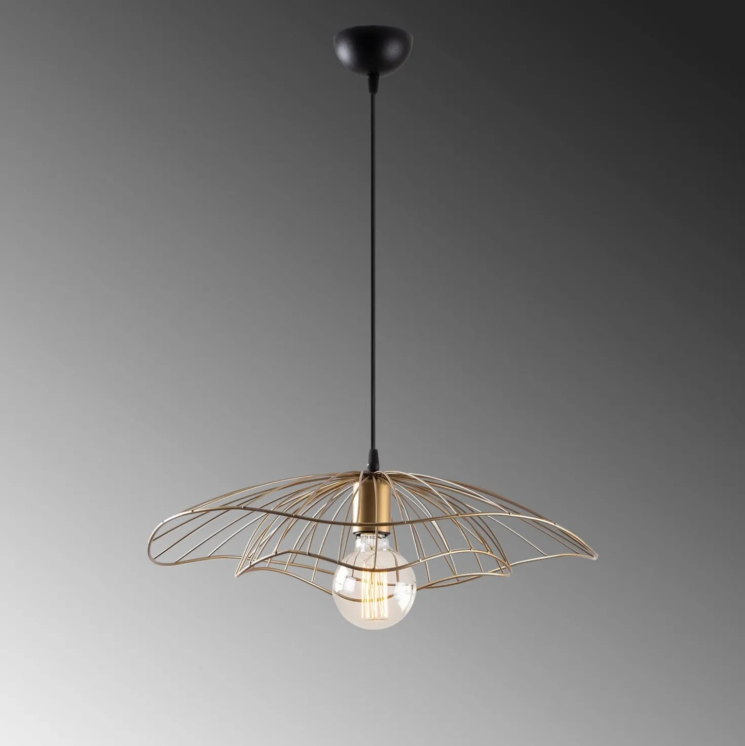 Lampadario oro metallo 50x14 cm nero