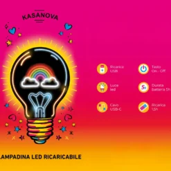 Lampadina decorativa Arcobaleno LED ricaricabile