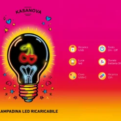 Lampadina decorativa Ciliegie LED ricaricabile