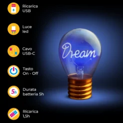 Lampadina decorativa led Dream ricaricabile