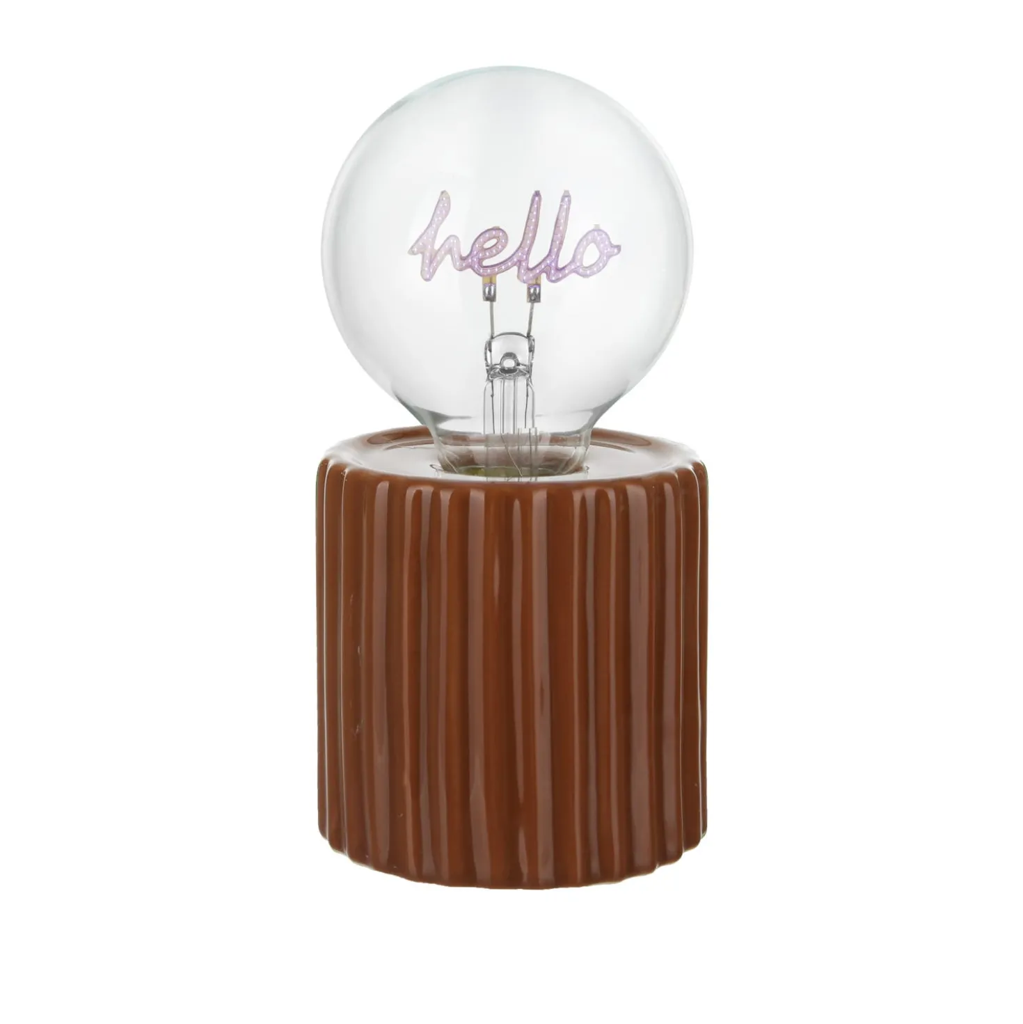 Lampadina decorativa natalizia Hello led ricaricabile