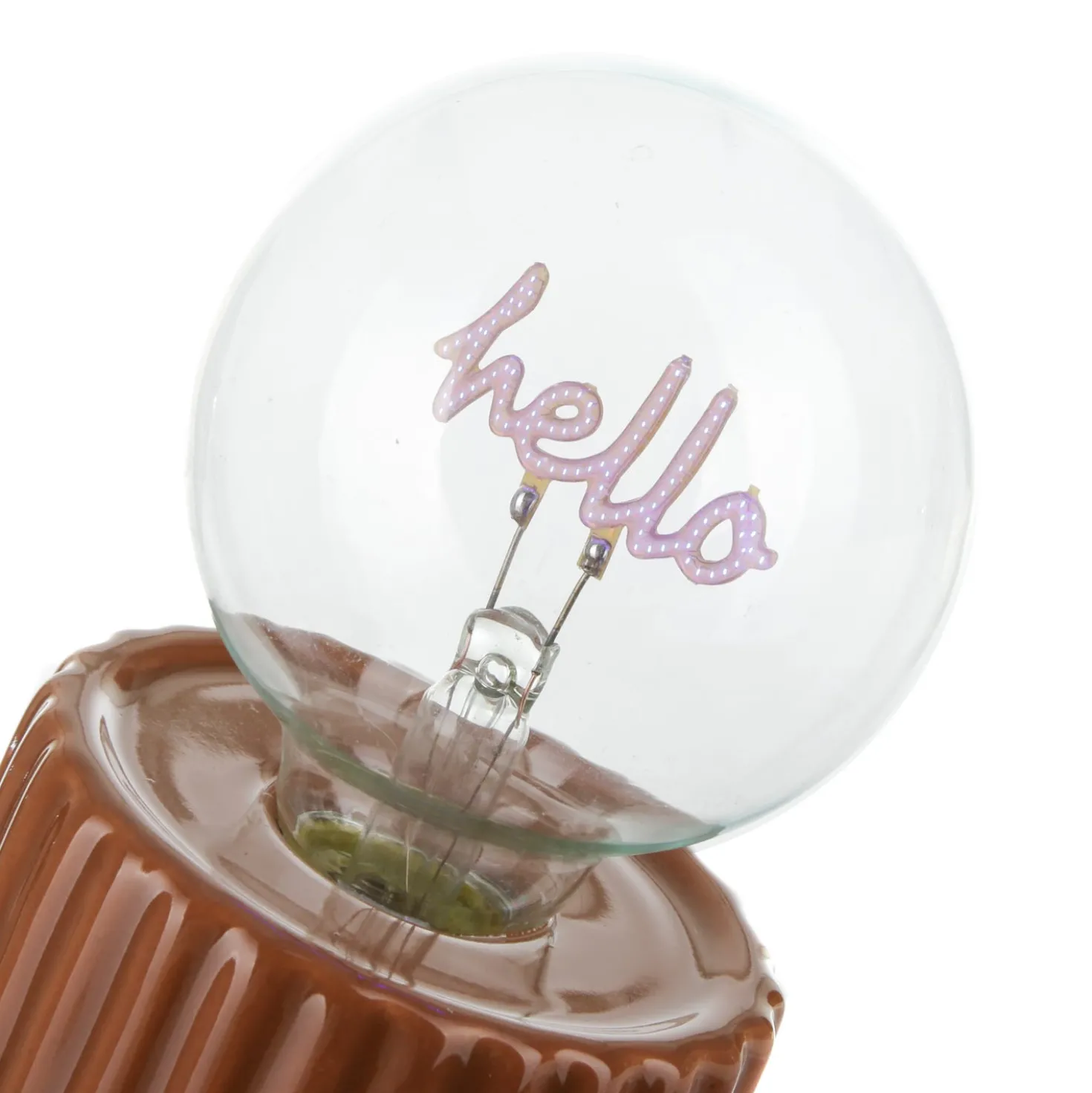 Lampadina decorativa natalizia Hello led ricaricabile