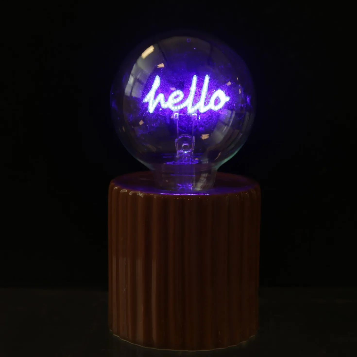 Lampadina decorativa natalizia Hello led ricaricabile