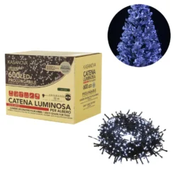 Luci albero di Natale 600 miniled estensibili bianco freddo