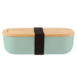 Lunch box ermetico verde in bambù con elastico, 750 ml