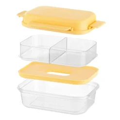 Lunch box per poke a scomparti giallo