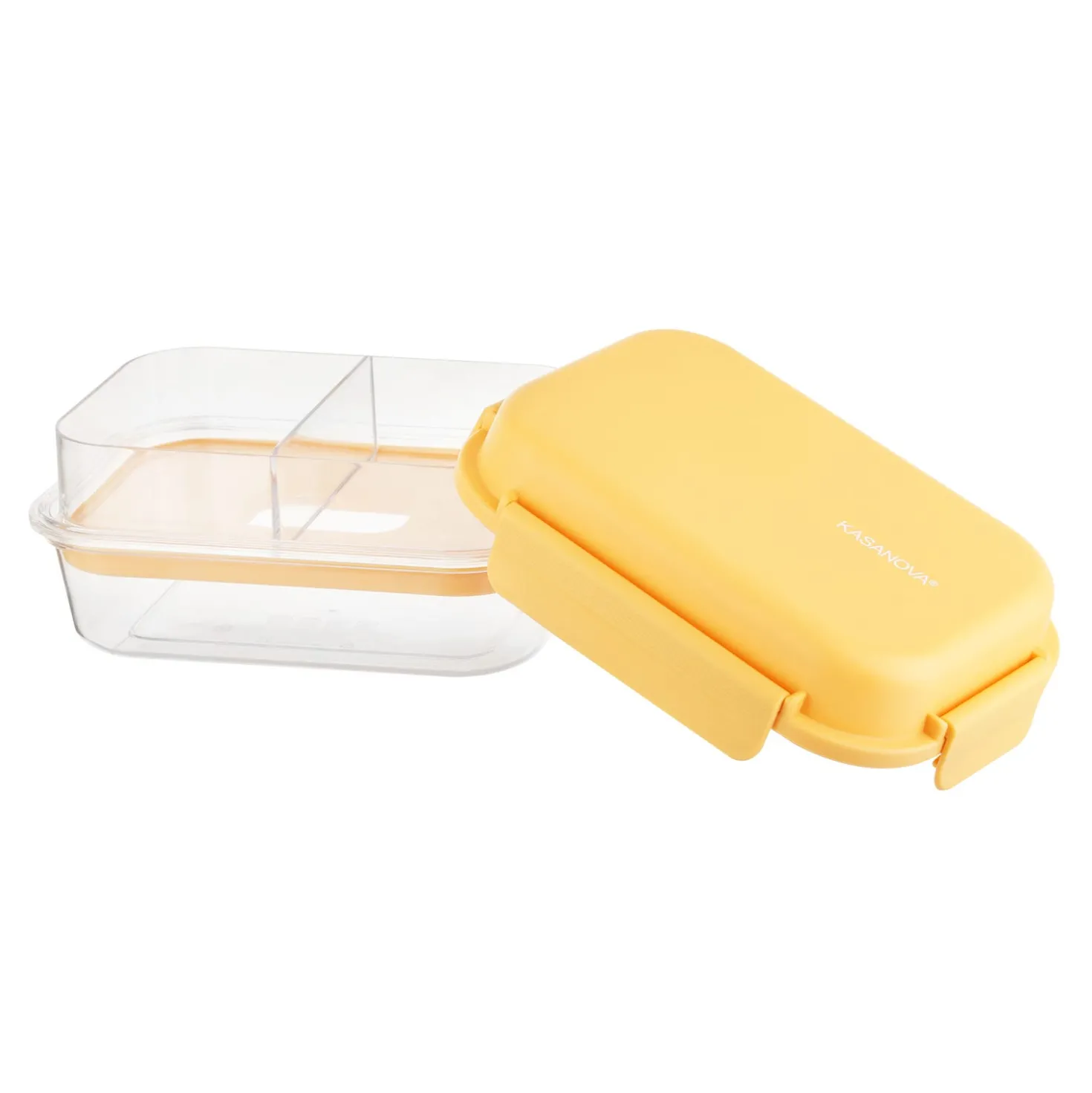 Lunch box per poke a scomparti giallo
