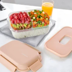 Lunch box per poke a scomparti tortora