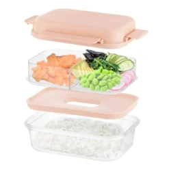 Lunch box per poke a scomparti tortora