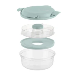 Lunch box per poke tonda a scomparti azzurro