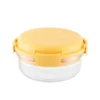 Lunch box per poke tonda a scomparti giallo