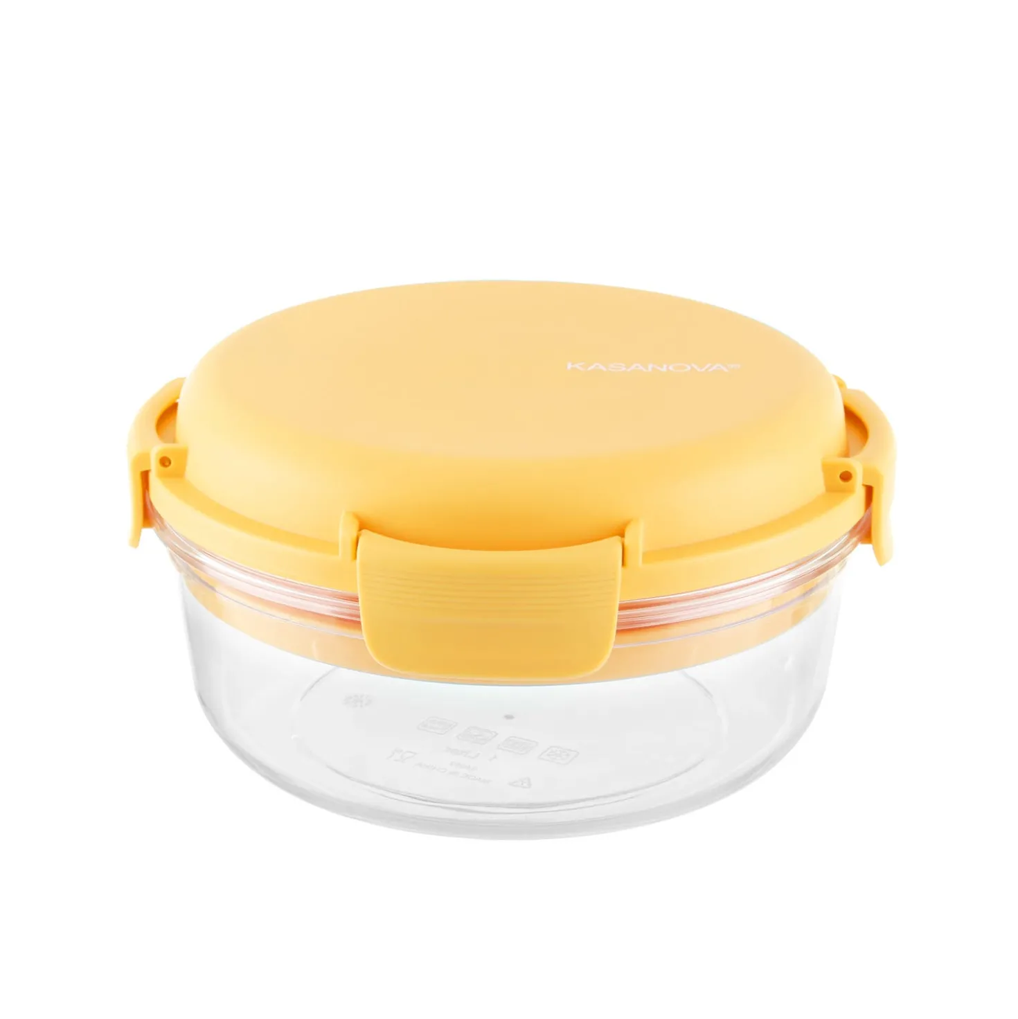 Lunch box per poke tonda a scomparti giallo