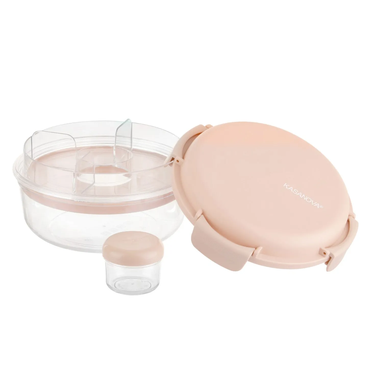 Lunch box per poke tonda a scomparti tortora