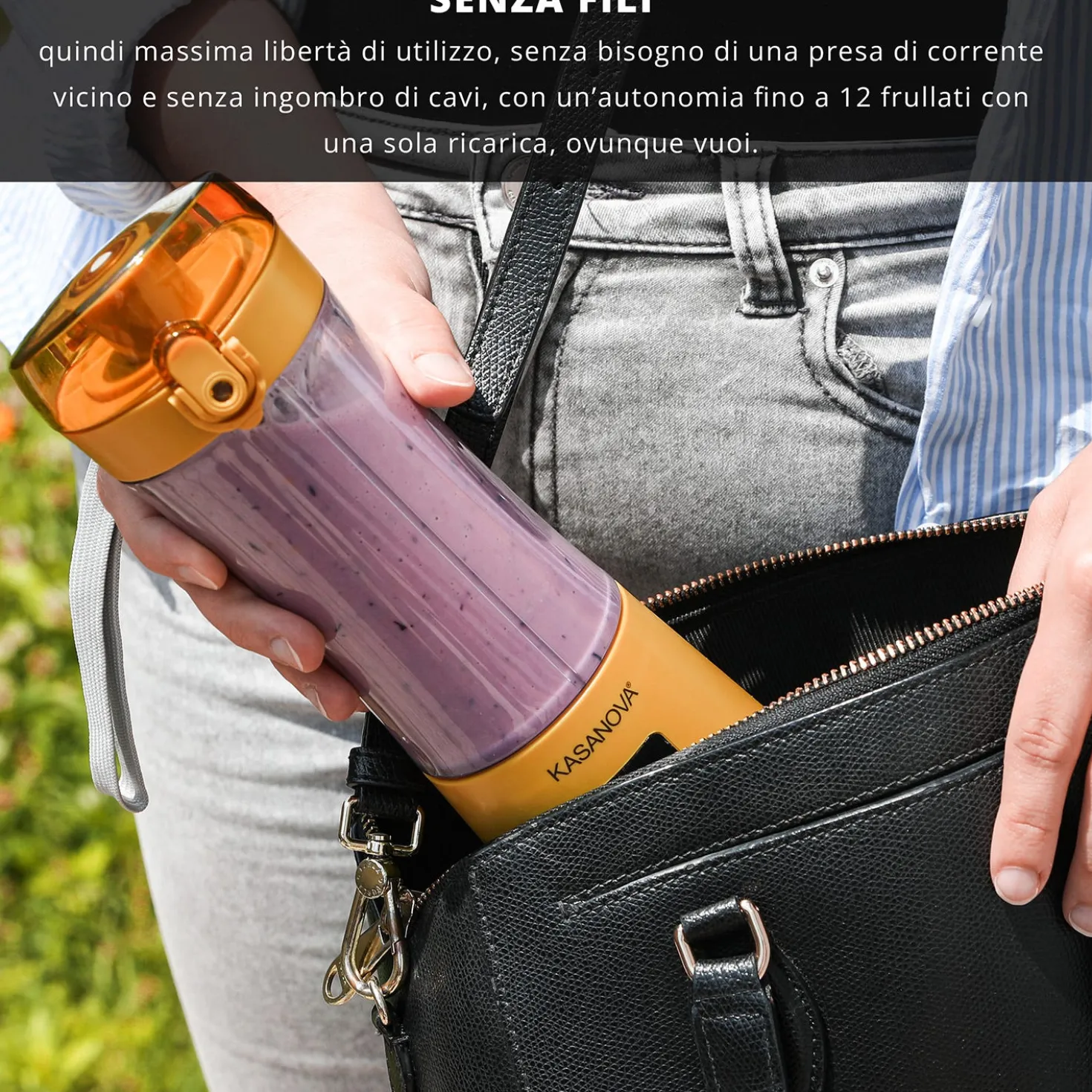 Mini frullatore portatile senza fili 350 ml senape