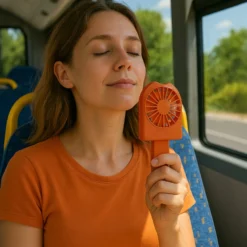 Miniventilatore ghiacciolo arancione ricaricabile