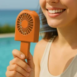 Miniventilatore ghiacciolo arancione ricaricabile