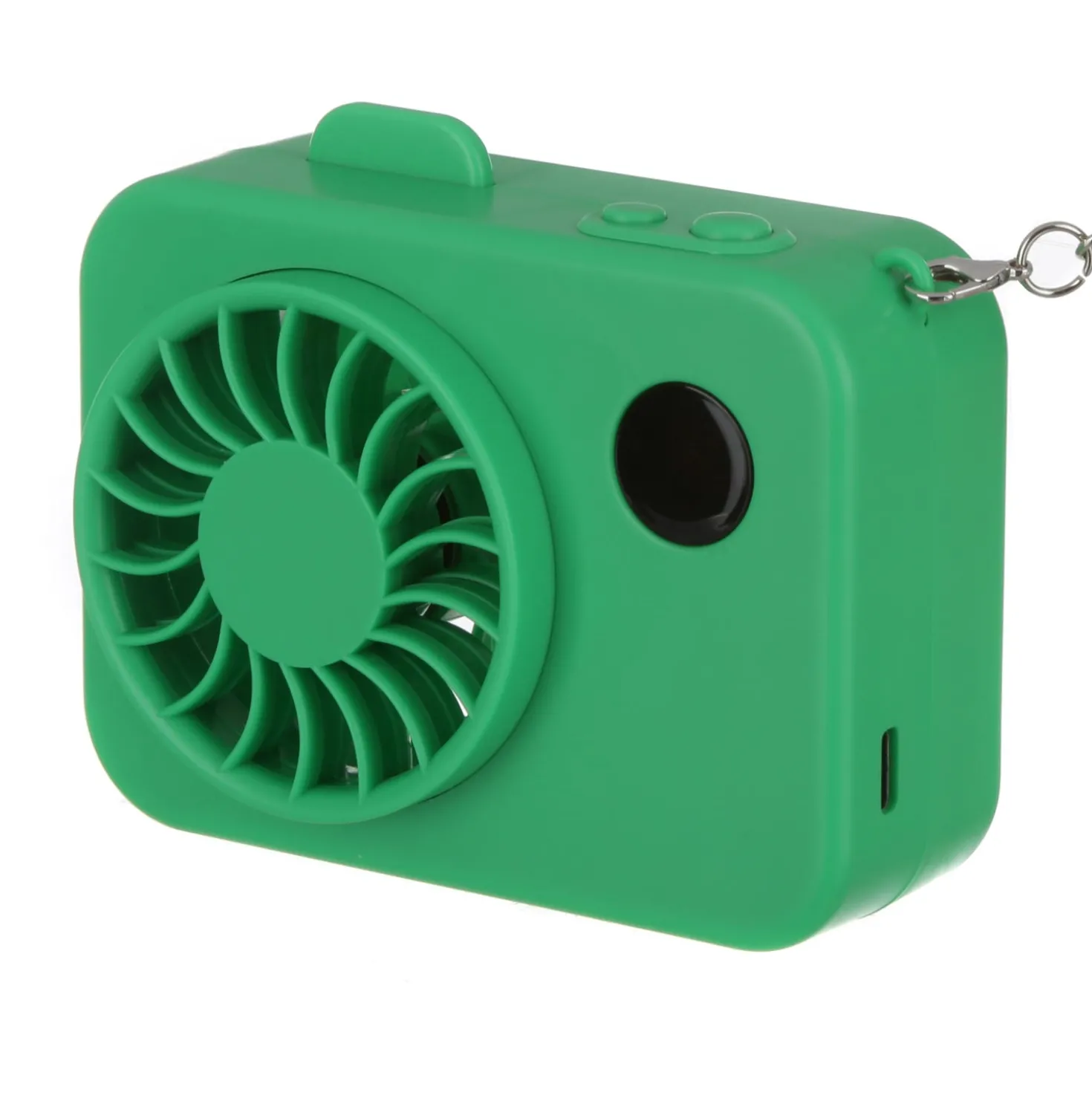 Mini ventilatore portatile verde macchina fotografica