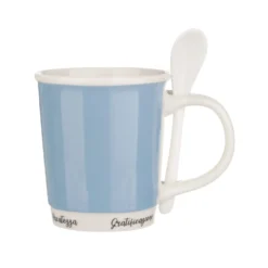 Mug azzurra 400 ml con cucchiaino