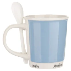 Mug azzurra 400 ml con cucchiaino