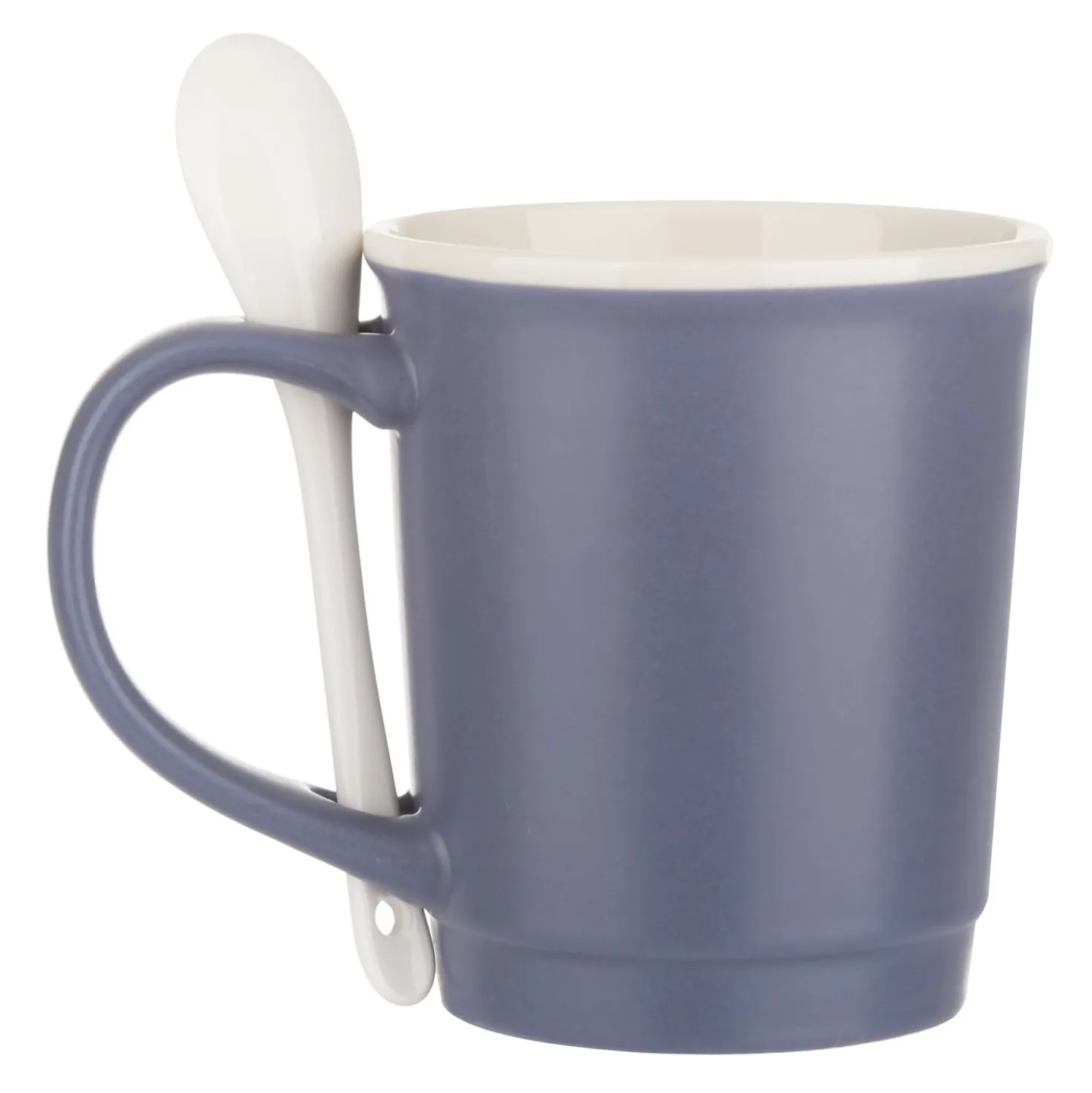 Mug caffè blu 400 ml con cucchiaino
